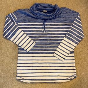 Blue and White Striped T by Talbots Cowl Neck top